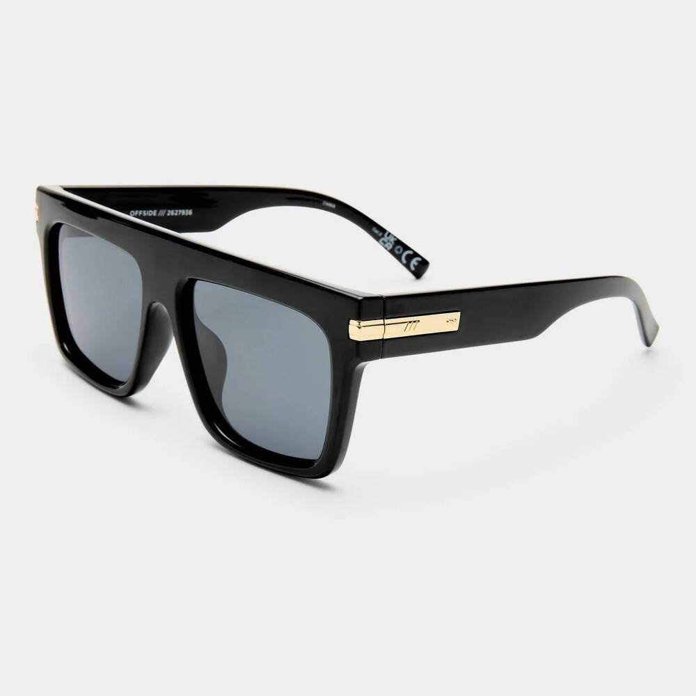 NEW LE SPECS women's offside wide fit polarized aviator sunglasses in black